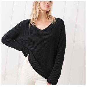 Jenni Kayne Cotton Cabin Sweater Black
